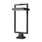 Z-Lite Luttrel 1 Light Outdoor Pier Mounted Fixture, Black & Sand Blast 566PHXLS-SQPM-BK-LED - alternate 7